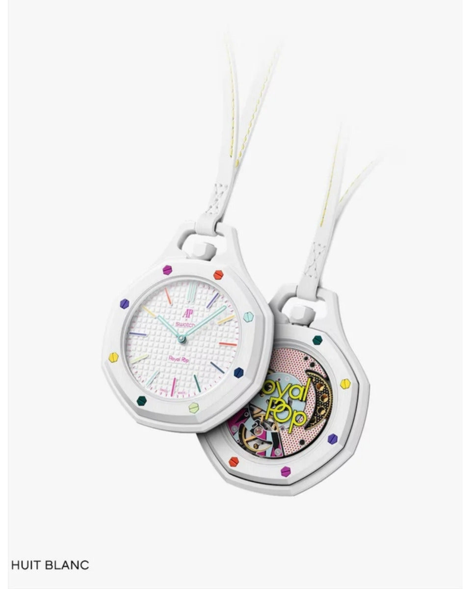 Swatch x Audemars Piguet Royal Pop Huit Blanc pocket watch