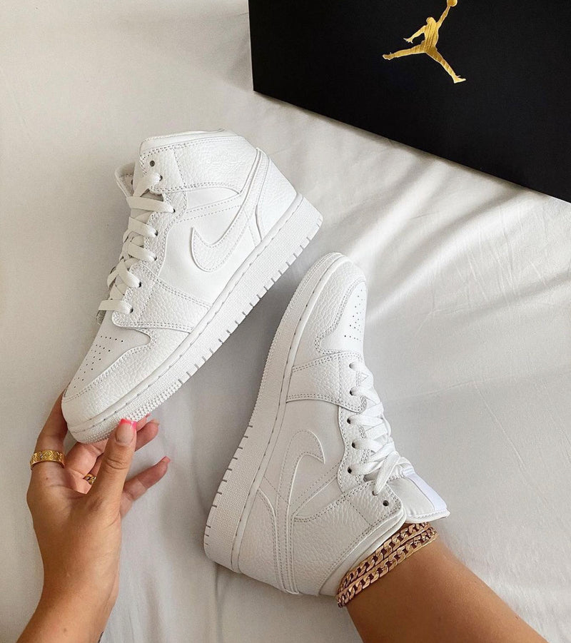 Air Jordan 1 Mid Triple White GS