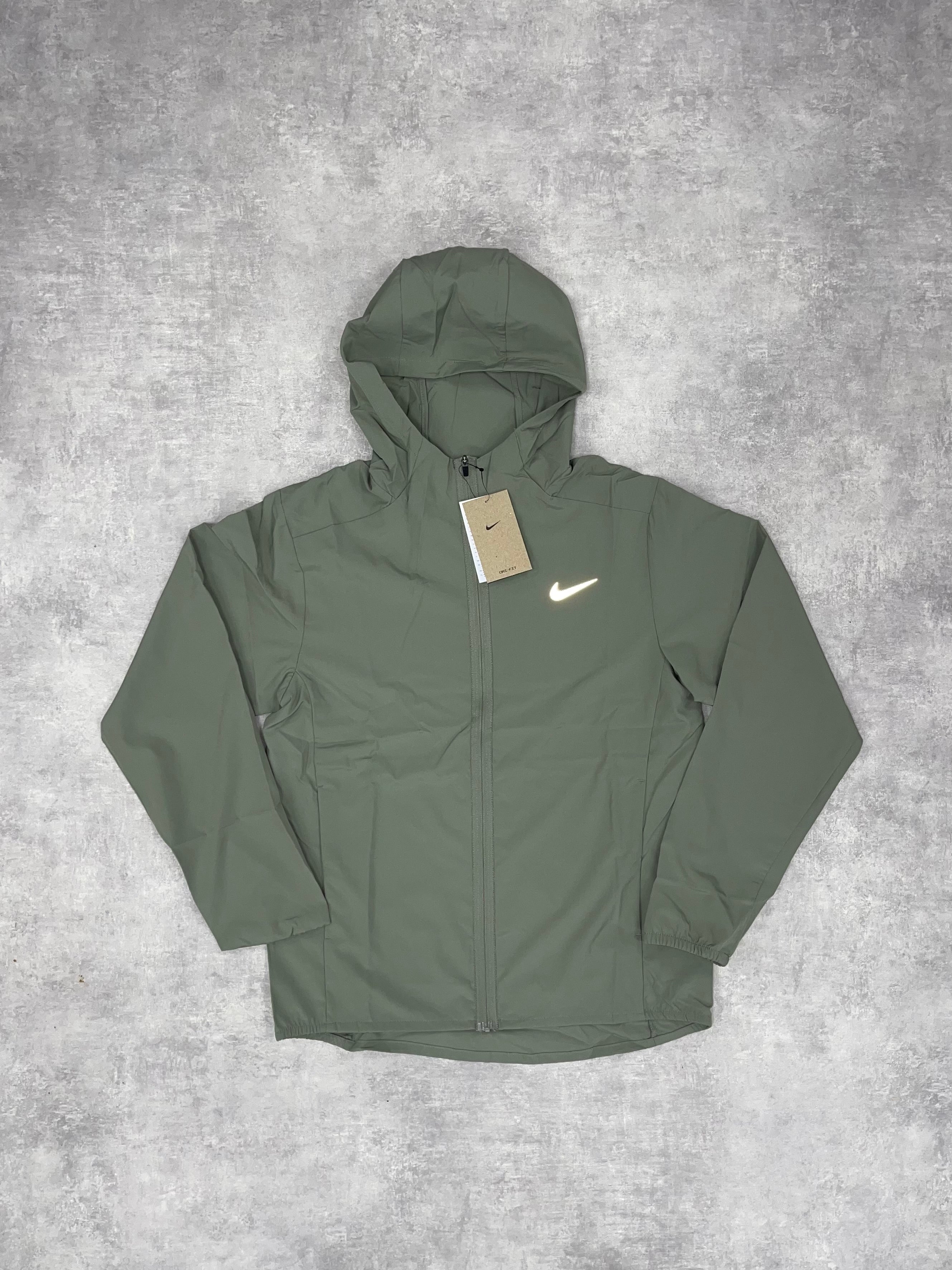 NIKE DRI FIT ZIP UP WINDBREAKER - KHAKI