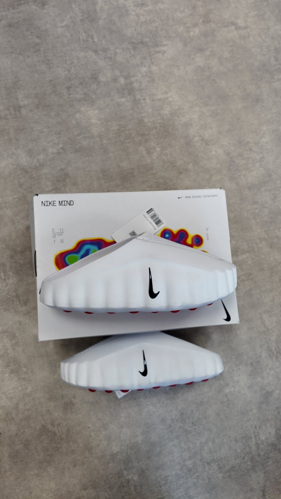 Nike Mind 001 Slides – White / Speed Red