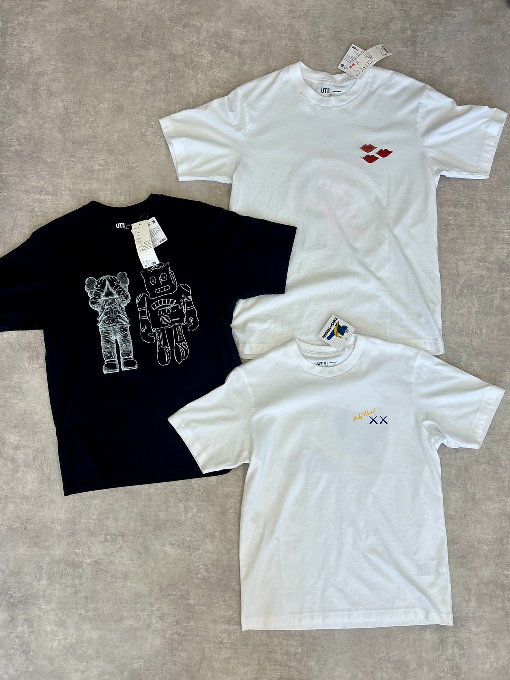 KAWS x WARHOL UNIQLO UT GRAPHIC T-SHIRT - White Red/Pink