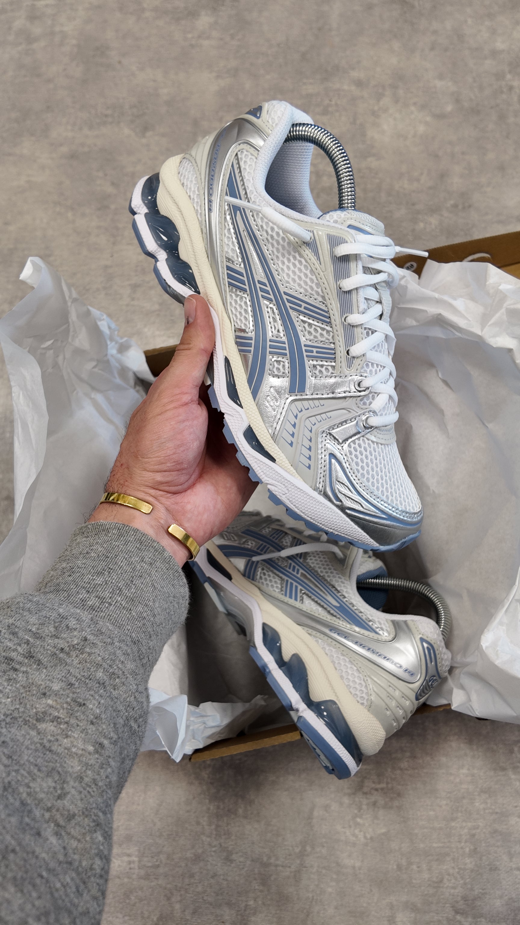 ASICS GEL-KAYANO 14 WHITE/LIGHT NAVY