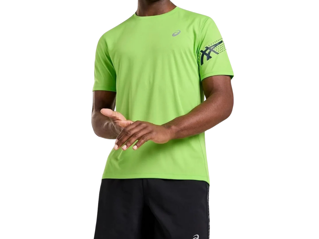 ASICS ACTIVE WEAR ICON T-SHIRT - LIME/BLUE