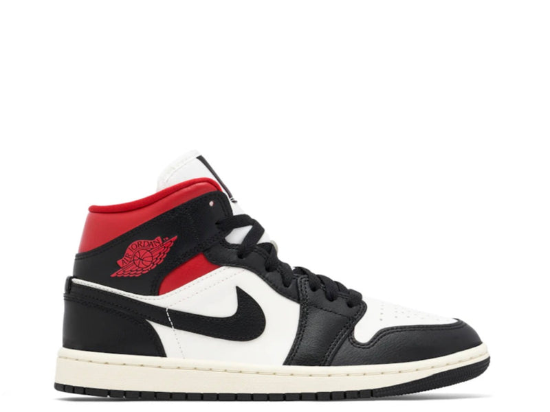 Air Jordan 1 Mid Black White Gym Red