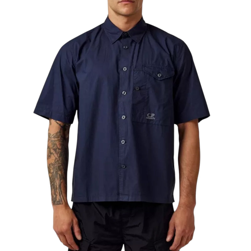 C.P Short sleeve popling shirt Total exclipse